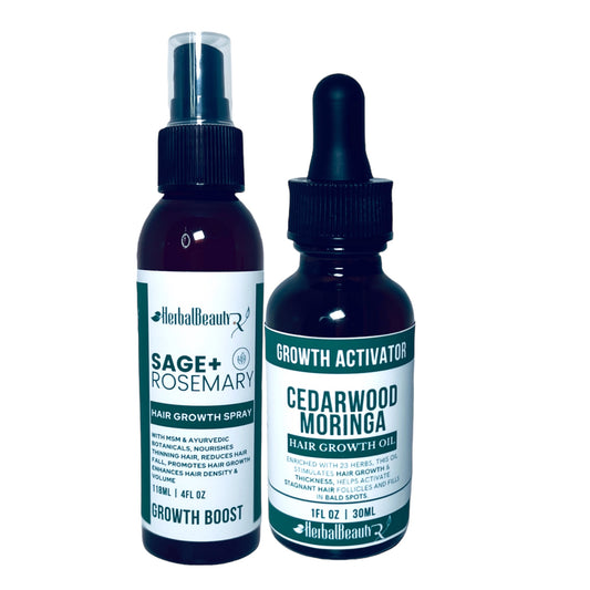 Maximum Hair Growth System: Biotin Spray & Oil Bundle herbalbeautyrx