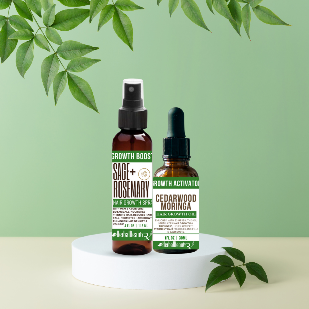 SAGE + ROSEMARY HAIR GROWTH SPRAY AND HAIR GROWTH OIL SET herbalbeautyrx