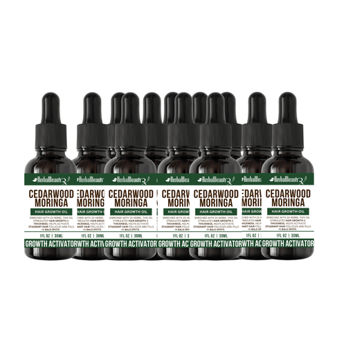 Cedarwood Moringa Hair Growth Oil- Wholesale Pack 1 Dozen( 1oz ) herbalbeautyrx
